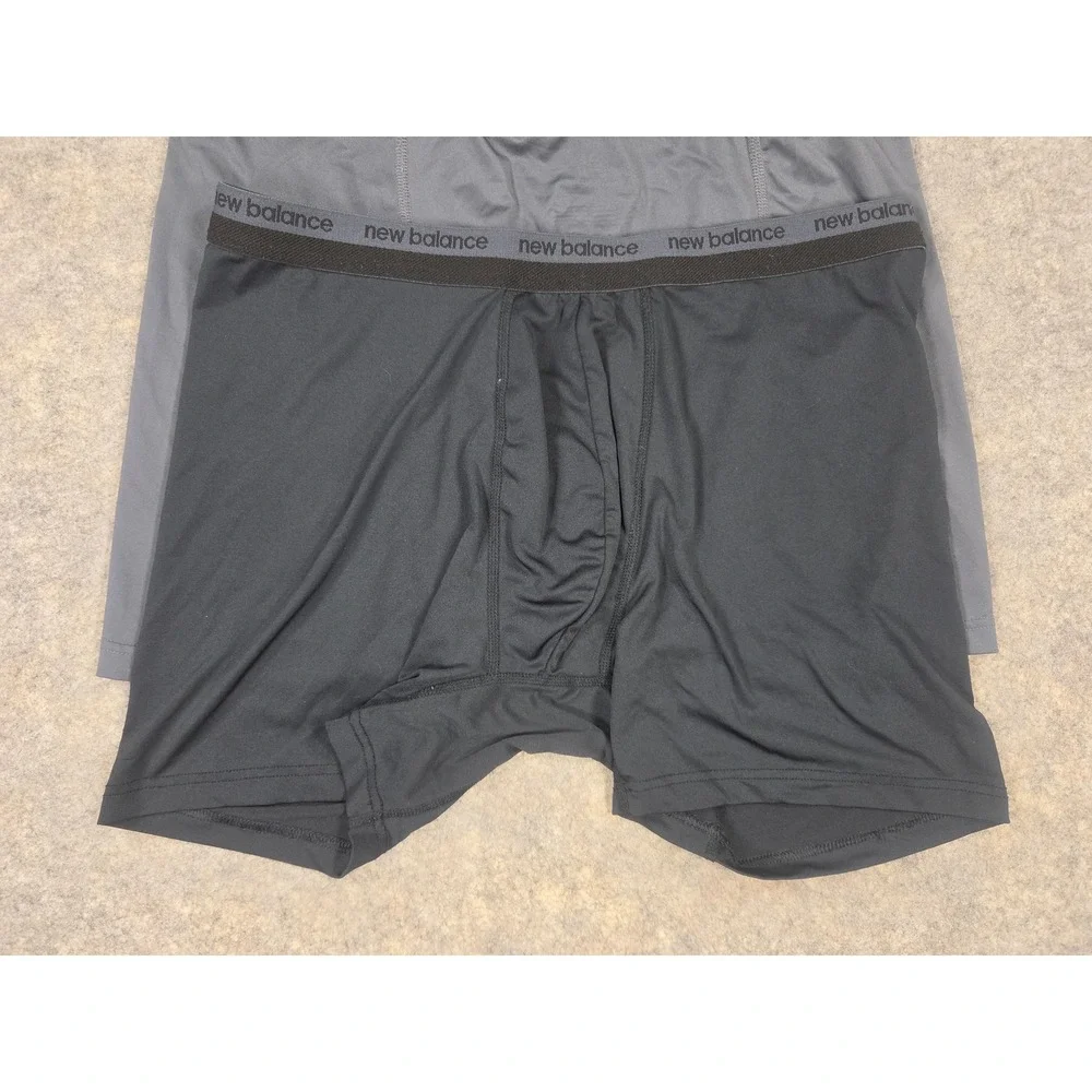 New Balance Mens 4 Pack Boxer Briefs XL Black Grey Performance Underwear